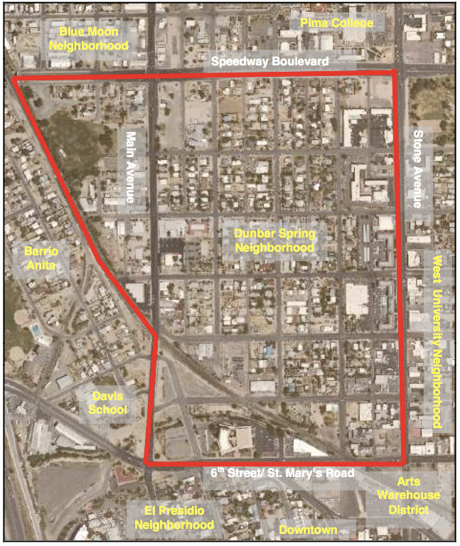 Dunbar/Spring neighborhood map Dunbar/Spring neighborhood map